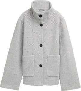 Tom Tailor Jacquard Stehkragen Jacke medium silver grey melange (Damen)