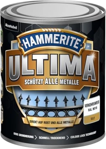 Hammerite Ultima Metallschutz-Lack außen matt verkehrsweiß, 750ml