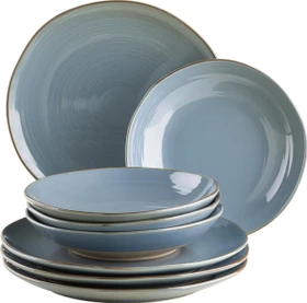 Mäser Nottingham Vintage Tafelservice blau/grau, 8-tlg.