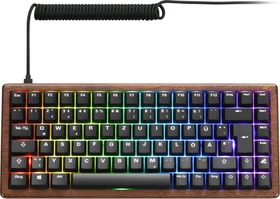 Sharkoon Skiller SGK50 S3 Wood PBT, braun, LEDs RGB, hot-swap, Gateron G Pro 3.0 YELLOW, USB, DE (4044951042708)