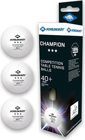 Donic Schildkröt 3-Stern Champion ITTF Poly 40+ Tischtennisbälle, 3 Stück