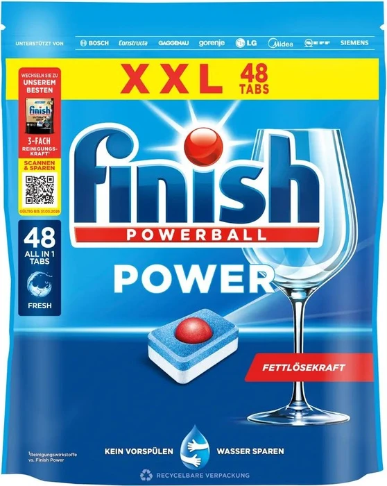 Finish Powerball All in 1 Geschirrspültabs, 48 Stück