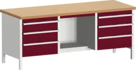 Bott Cubio Werkbank 200x84x75cm rot