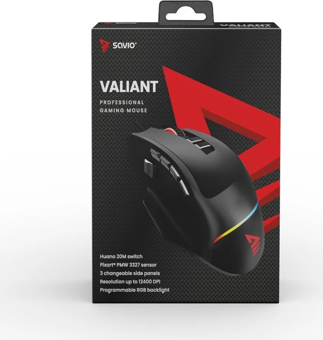Savio Valiant RGB Gaming Mouse schwarz, USB