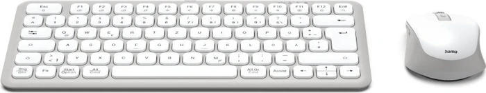 Hama WKM-500 Multi-Device-Tastatur-Maus-Set, klein, weiß, USB/Bluetooth, DE
