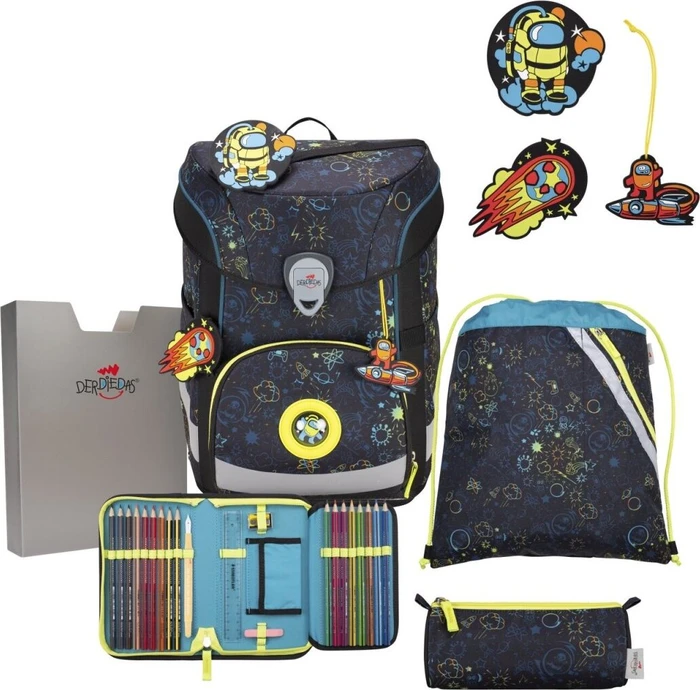 DerDieDas ErgoFlex Easy Exklusiv LED Crazy Schultaschen-Set, 5-tlg.