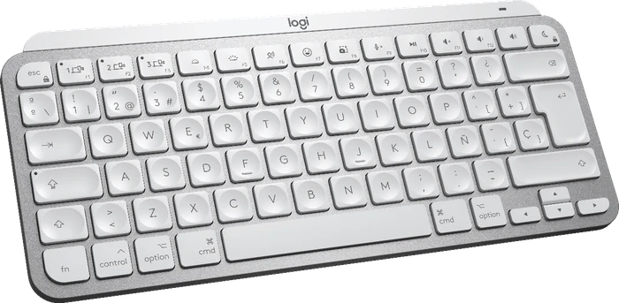 Logitech MX Keys Mini for Mac, LEDs weiß, Logi Bolt, Pale Gray, weiß/grau, USB/Bluetooth, ES