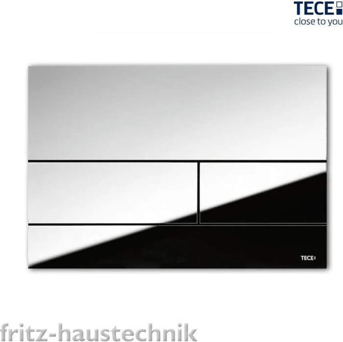 TECE TECEsquare WC-Betätigungsplatte Glas für Zweimengentechnik 220x150x11mm chrom glänzend