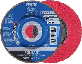 Pferd PFF 115 CO-COOL 40 SG STEELOX POLIFAN Fächerschleifscheibe K40, 115x22.23mm, 10 Stück