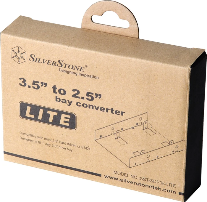 SilverStone SDP08 Lite, 3.5" Einbaurahmen, vernickelt, grau