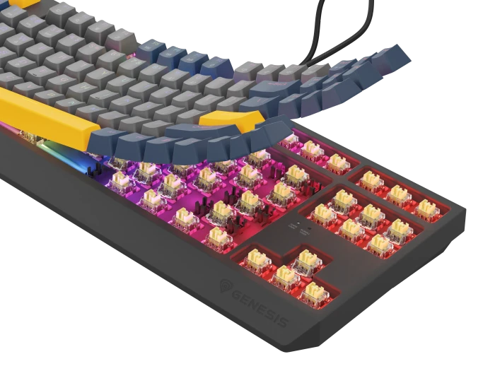 Genesis Thor 230 TKL, Naval Blue Negative, LEDs RGB, hot-swap, Outemu Panda, USB, US