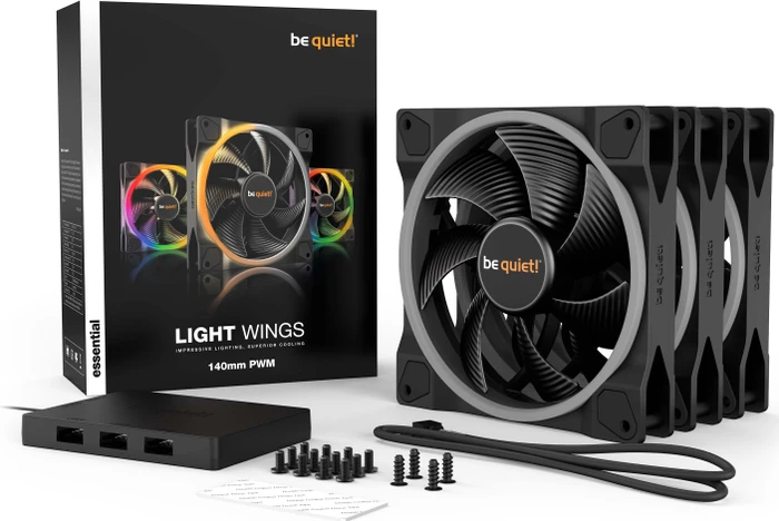 be quiet! Light Wings PWM, LED-Steuerung, 140mm, 3er-Pack