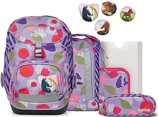 Ergobag Pack BlütenzauBär 2025 Schulrucksack-Set, 6-tlg.
