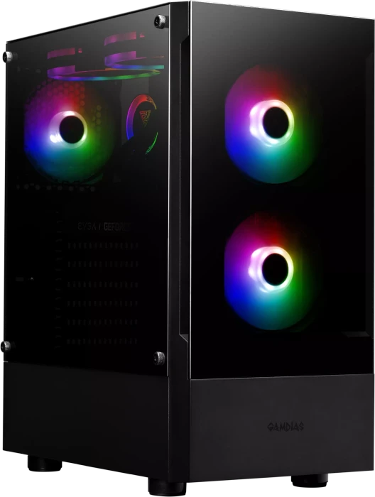 Gamdias Talos E3, schwarz, Glasfenster