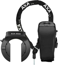 AXA Atlas Retractable + ULC 5.5-130 Einsteckkette Set inkl. Tasche Rahmenschloss, Schlüssel