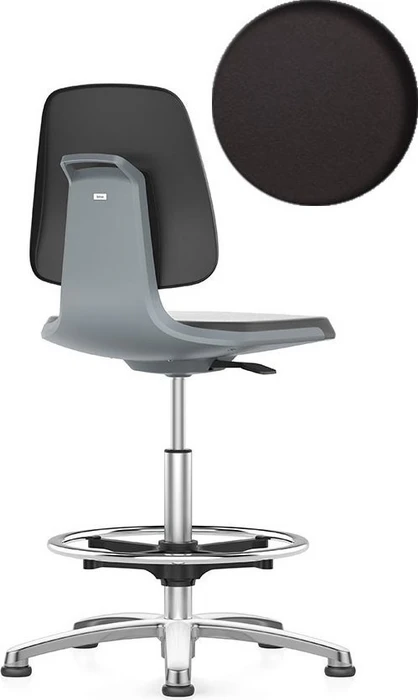 Bimos Labsit 4 Arbeitsdrehstuhl mit Gleiter und Fußring, Integralschaum, anthrazit