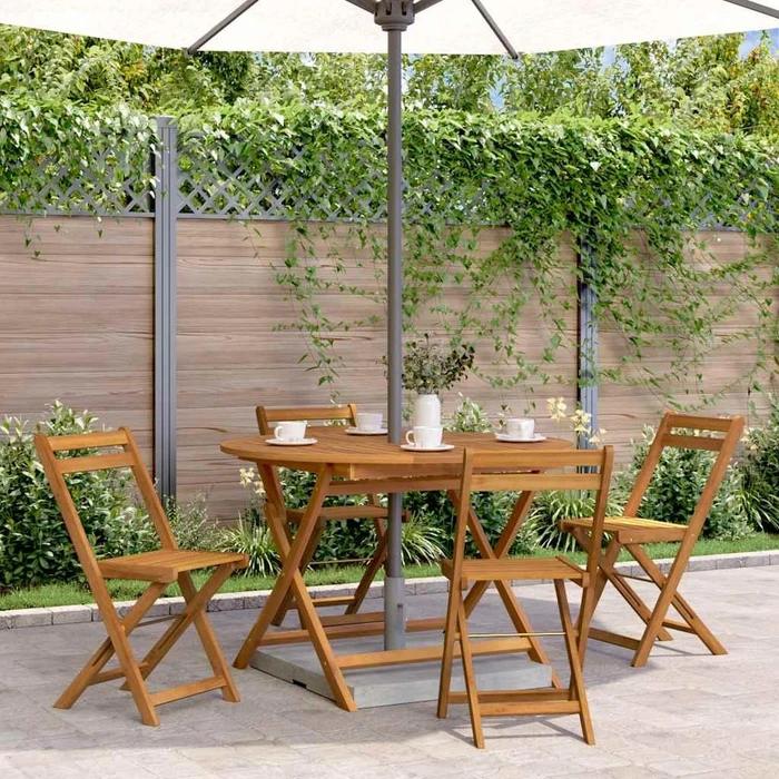vidaXL Klapptisch Massivholz rund 110cm