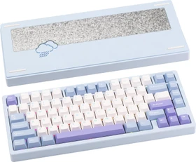 Wobkey Rainy 75 Pro, blau, LEDs RGB, Kailh Cocoa, USB/Bluetooth, US