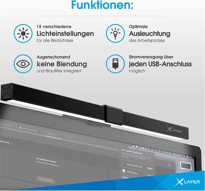 XLayer LED-Arbeitslampe für Monitore
