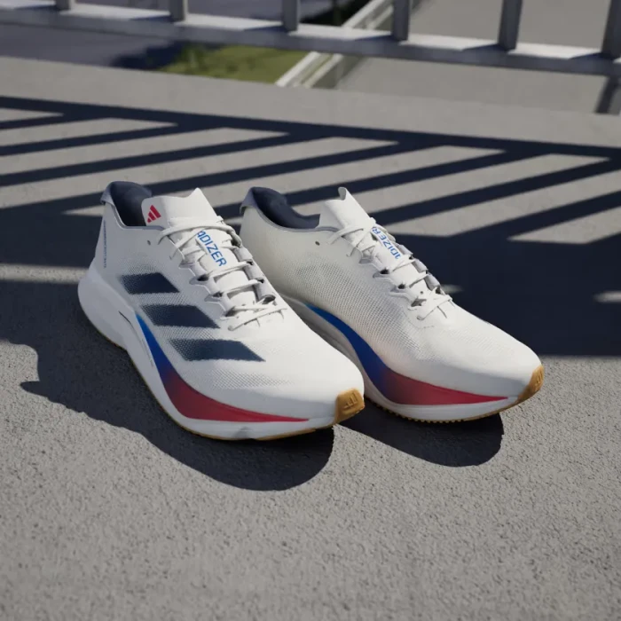 adidas Adizero Boston 12 core white/zero metallic/pure ruby (Herren)