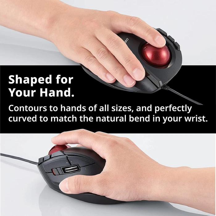 Elecom DEFT M-DT2URBK Trackball schwarz, Rechtshänder, USB-A