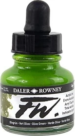 Daler Rowney FW Acrylic Ink olive green, 29.5ml