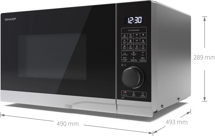Sharp YC-PC254AE-S Mikrowelle mit Grill/Heißluft