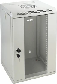 HMF Serverschrank 10" 9HE, Sicherheitsglastür, IP2X, grau, 300mm tief