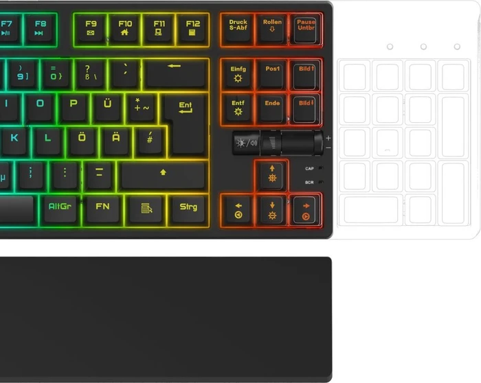 Hama uRage Exodus 860 Mechanical TKL, schwarz, LEDs RGB, Gaote Outemu BLUE, USB, DE