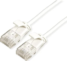 Roline / Secomp DataCenter Slim Patchkabel, Cat6a, U/UTP, RJ-45/RJ-45, 0.5m, weiß