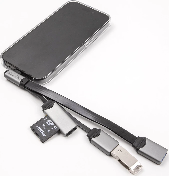 DeLOCK 2 Port USB Hub inklusive Cardreader, USB-C 3.0 [Stecker]