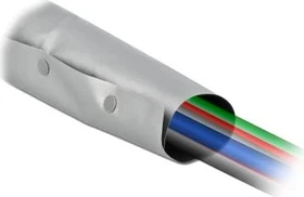 DeLOCK Kabelschutzschlauch mit Knopfverschluss, hitzebeständig, 70mm, 2m, grau/schwarz