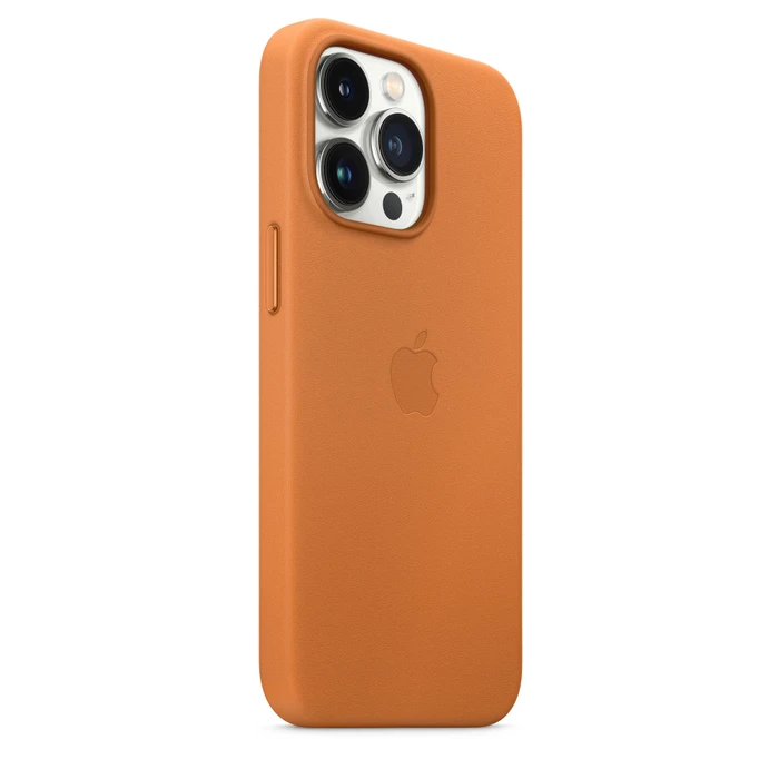Apple Leder Case mit MagSafe für iPhone 13 Pro goldbraun