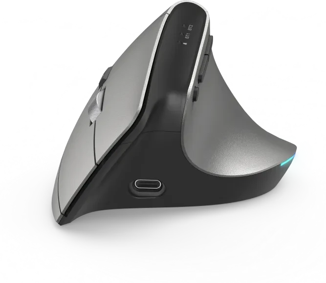 Hama EMW-700 Vertical Ergonomic Multi Device Mouse, grau/schwarz, USB/Bluetooth