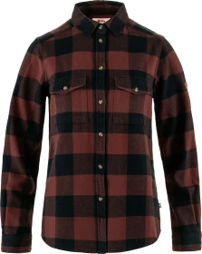Fjällräven Övik Heavy Flannel Hemd langarm dark navy/maroon (Damen)