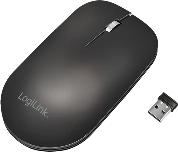 LogiLink Lightweighted Wireless Travel Mouse schwarz, USB