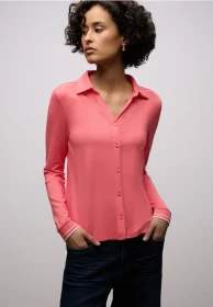 Street One Shirt mit College-Details Hemd langarm striking coral (Damen)