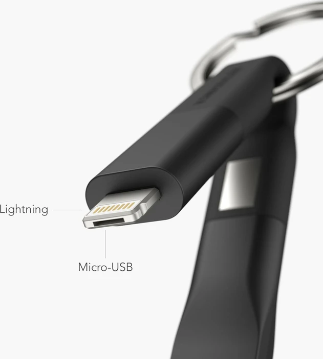 Vonmählen High Six 6in1 USB-C Kabel mit Lightning/USB Micro-B/USB-A Adapter Dongle, schwarz/silber