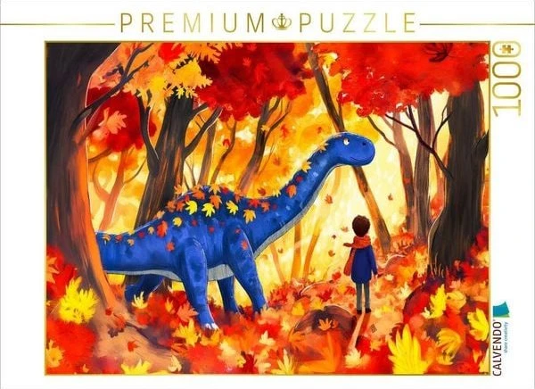 Calvendo Herbststimmung mit dem Dinosaurier im bunten Wald