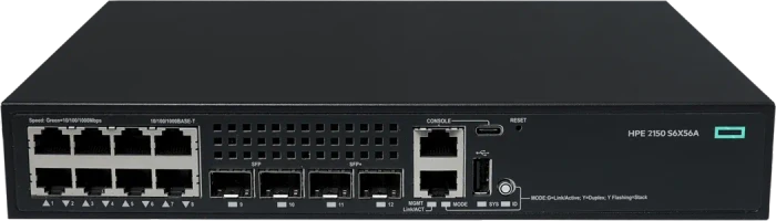 HPE CW 2150 Series Desktop Gigabit Managed Switch, 8x RJ-45, 2x SFP+, 2x SFP