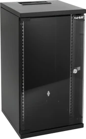 HMF Serverschrank 10", HMF 63400 12HE, Sicherheitsglastür, IP20, schwarz, 300mm tief