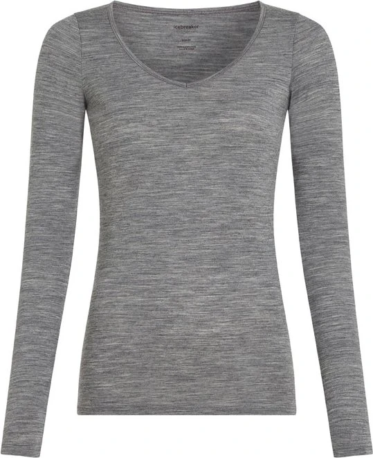Icebreaker Siren Sweetheart Funktionsshirt langarm gritstone heather (Damen)