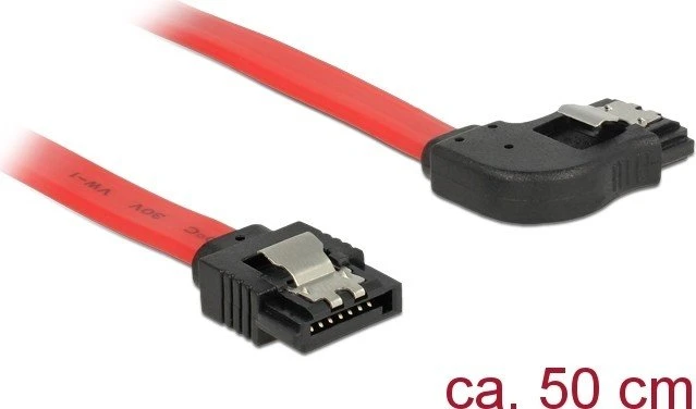 DeLOCK SATA 6Gb/s Kabel rot 0.5m, rechts gewinkelt