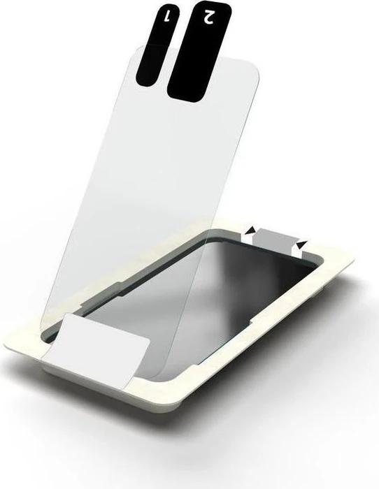 eSTUFF Titan Shield Full Cover Screen Protector + Mounting Frame für Apple iPhone 12 Pro Max transparent