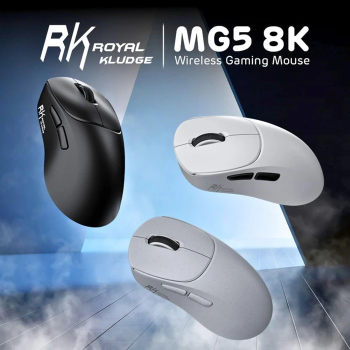 RK Royal Kludge MG5 8K Wireless Gaming Mouse, Save the Oceans grau, USB/Bluetooth