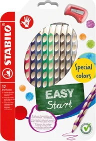 STABILO EASYcolors Sonderfarben Buntstift sortiert, Rechtshänder, Anspitzer, 12er-Set