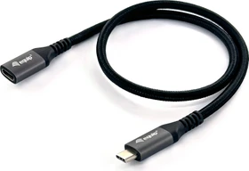 Equip USB-C Verlängerung, USB 3.1, 10Gb/s, USB-C 3.1 [Stecker] auf USB-C 3.1 [Buchse], Verlängerungskabel C/C, 0.5m, schwarz (128370)