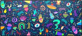 Cherry Xtrfy GP5 Fiesta XL Gaming Mauspad, 920x400mm, Graffiti-Motiv