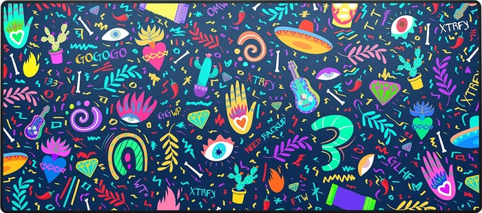 Cherry Xtrfy GP5 Fiesta XL Gaming Mauspad, 920x400mm, Graffiti-Motiv