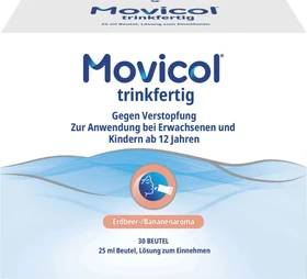 Norgine Movicol trinkfertig Erdbeer-/Bananenaroma Lösung Beutel, 30 Stück